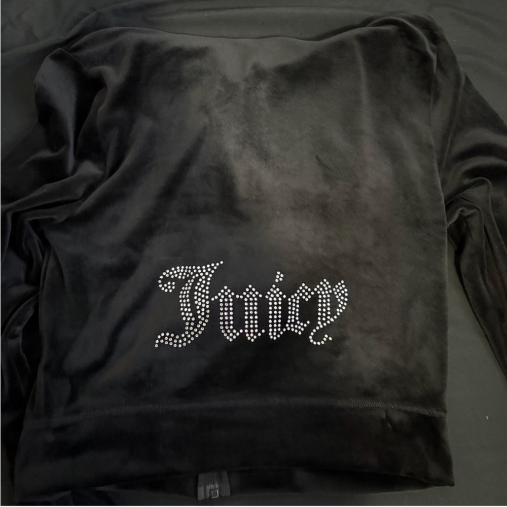Juicy Couture Black Sweater with Rhinestone Logo